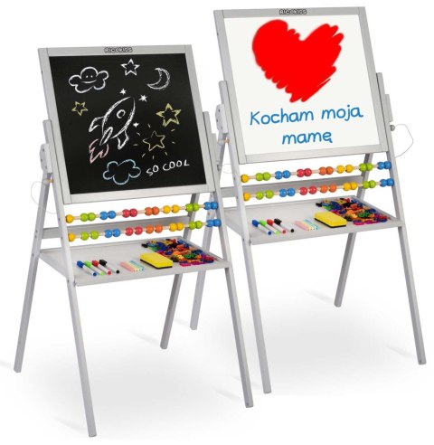 MAGNETYCZNA KREDOWA TABLICA OBROTOWA RICOKIDS - SZARA MAGNETYCZNA KREDOWA TABLICA OBROTOWA RICOKIDS - SZARA