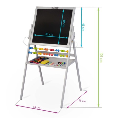 MAGNETYCZNA KREDOWA TABLICA OBROTOWA RICOKIDS - SZARA MAGNETYCZNA KREDOWA TABLICA OBROTOWA RICOKIDS - SZARA