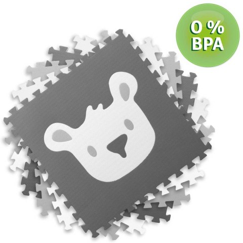 MATA PIANKOWA PUZZLE 180X180CM 9 SZT SZARE ZWIERZĄTKA MATA PIANKOWA PUZZLE 180X180CM 9 SZT SZARE ZWIERZĄTKA