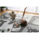 MATA PIANKOWA PUZZLE 180X180CM 9 SZT SZARE ZWIERZĄTKA
