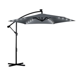 PARASOL OGRODOWY SKŁADANY 6 SEGMENTOWY 350 CM Z POKROWCEM I LAMPKAMI PLONOS PL-882