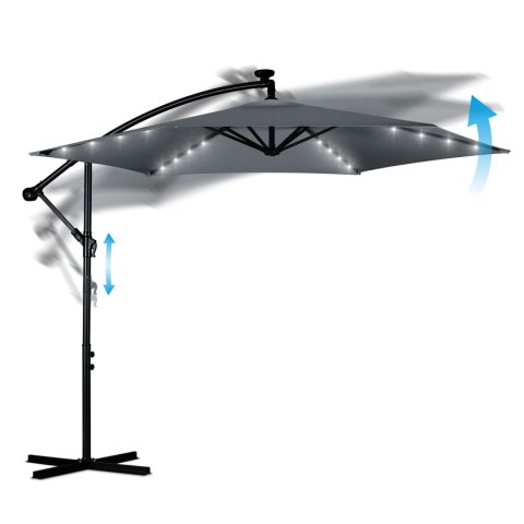 PARASOL OGRODOWY SKŁADANY 6 SEGMENTOWY 350 CM Z POKROWCEM I LAMPKAMI PLONOS PL-882 PARASOL OGRODOWY SKŁADANY 6 SEGMENTOWY 350 CM Z POKROWCEM I LAMPKAMI PLONOS PL-882