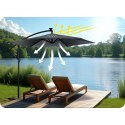 PARASOL OGRODOWY SKŁADANY 6 SEGMENTOWY 350 CM Z POKROWCEM I LAMPKAMI PLONOS PL-882