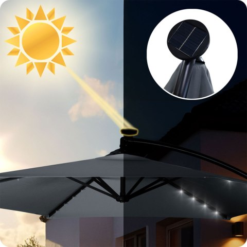 PARASOL OGRODOWY SKŁADANY 6 SEGMENTOWY 350 CM Z POKROWCEM I LAMPKAMI PLONOS PL-882 PARASOL OGRODOWY SKŁADANY 6 SEGMENTOWY 350 CM Z POKROWCEM I LAMPKAMI PLONOS PL-882