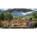 PARASOL OGRODOWY SKŁADANY 6 SEGMENTOWY 350 CM Z POKROWCEM I LAMPKAMI PLONOS PL-882