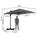 PARASOL OGRODOWY SKŁADANY 8 SEGMENTOWY 420 CM Z POKROWCEM PLONOS PL-883
