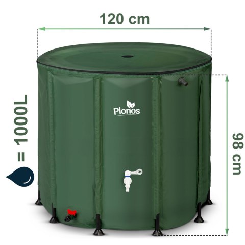 ZBIORNIK NA DESZCZÓWKĘ 1000 L PLONOS PL-523 ZBIORNIK NA DESZCZÓWKĘ 1000 L PLONOS PL-523
