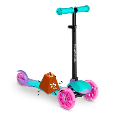 HULAJNOGA TRÓJKOŁOWA RICOKIDS LOCO - TURKUSOWO RÓŻOWA HULAJNOGA TRÓJKOŁOWA RICOKIDS LOCO - TURKUSOWO RÓŻOWA