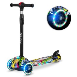 HULAJNOGA TRÓJKOŁOWA RICOKIDS PIKO - CZARNA W KOLOROWE WZORY