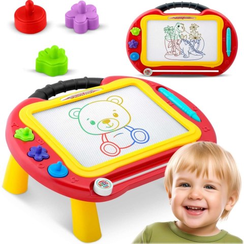 ZNIKOPIS TABLICA + STOLIK DO RYSOWANIA RICOKIDS - CZERWONY ZNIKOPIS TABLICA + STOLIK DO RYSOWANIA RICOKIDS - CZERWONY