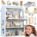 DUŻY DREWNIANY DOMEK DLA LALEK 3-PIĘTROWY RICOKIDS RK-878