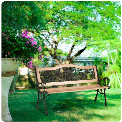 ŁAWKA PARKOWA Z OPARCIEM 123,5 X 74 X 48 CM GARDI ROSE SOFOTEL ŁAWKA PARKOWA Z OPARCIEM 123,5 X 74 X 48 CM GARDI ROSE SOFOTEL