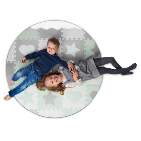 MATA PIANKOWA PUZZLE 151X151CM 16 SZT RICOKIDS SZARO-MIĘTOWY MATA PIANKOWA PUZZLE 151X151CM 16 SZT RICOKIDS SZARO-MIĘTOWY