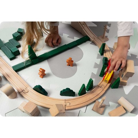 MATA PIANKOWA PUZZLE 151X151CM 16 SZT RICOKIDS SZARO-MIĘTOWY MATA PIANKOWA PUZZLE 151X151CM 16 SZT RICOKIDS SZARO-MIĘTOWY