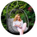 FOTEL OGRODOWY WISZĄCY TIHUANA SZARY + SZARE PODUSZKI SOFOTEL