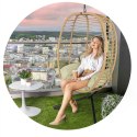 FOTEL OGRODOWY WISZĄCY TOSKANA CZARNY + BEŻOWE PODUSZKI SOFOTEL