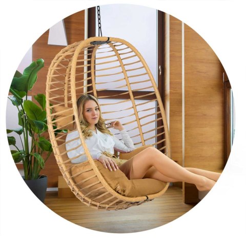FOTEL OGRODOWY WISZĄCY TOSKANA CZARNY + BRĄZOWE PODUSZKI SOFOTEL FOTEL OGRODOWY WISZĄCY TOSKANA CZARNY + BRĄZOWE PODUSZKI SOFOTEL