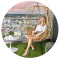 FOTEL OGRODOWY WISZĄCY TOSKANA CZARNY + BRĄZOWE PODUSZKI SOFOTEL