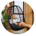 FOTEL OGRODOWY WISZĄCY TOSKANA CZARNY + CZARNE PODUSZKI SOFOTEL