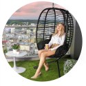 FOTEL OGRODOWY WISZĄCY TOSKANA CZARNY + CZARNE PODUSZKI SOFOTEL