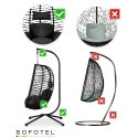 FOTEL OGRODOWY WISZĄCY TOSKANA CZARNY + CZARNE PODUSZKI SOFOTEL