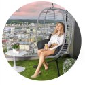 FOTEL OGRODOWY WISZĄCY TOSKANA CZARNY SZARE PODUSZKI SOFOTEL
