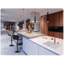 HOKER BAROWY Z OPARCIEM CASTEL - 2 SZTUKI - CZARNO-SZARY