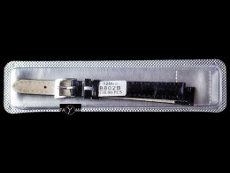 PASEK SKÓRZANY DO ZEGARKA W PUDEŁKU - CZARNY/CZARNE - 12MM