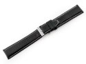 PASEK SKÓRZANY DO ZEGARKA W26 - PREMIUM - CZARNY/BIAŁE - 22MM