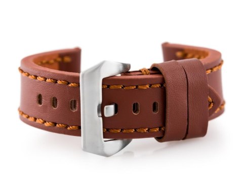 PASEK SKÓRZANY DO ZEGARKA W27 - PREMIUM - BRĄZOWY - 20MM