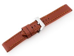 PASEK SKÓRZANY DO ZEGARKA W27 - PREMIUM - BRĄZOWY - 20MM