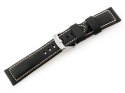 PASEK SKÓRZANY DO ZEGARKA W29 - CZARNY - 24MM