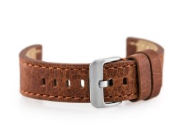 PASEK SKÓRZANY DO ZEGARKA W48 - PREMIUM - CIEMNOBRĄZOWY I - 20MM