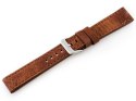 PASEK SKÓRZANY DO ZEGARKA W48 - PREMIUM - CIEMNOBRĄZOWY I - 20MM