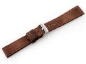 PASEK SKÓRZANY DO ZEGARKA W48 - PREMIUM - CIEMNOBRĄZOWY II - 20MM