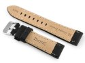 PASEK SKÓRZANY DO ZEGARKA W48 - PREMIUM - CZARNY/BIAŁE - 22MM
