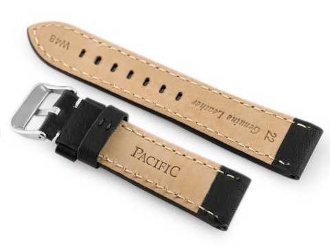 PASEK SKÓRZANY DO ZEGARKA W48 - PREMIUM - CZARNY/BIAŁE - 24MM PASEK SKÓRZANY DO ZEGARKA W48 - PREMIUM - CZARNY/BIAŁE - 24MM