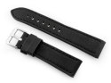 PASEK SKÓRZANY DO ZEGARKA W48 - PREMIUM - CZARNY/CZARNE - 20MM
