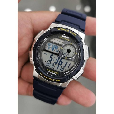ZEGAREK MĘSKI CASIO AE-1000W 2AV (ZD073E) - WORLD TIME + BOX ZEGAREK MĘSKI CASIO AE-1000W 2AV (ZD073E) - WORLD TIME + BOX