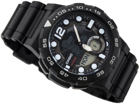ZEGAREK MĘSKI CASIO AEQ-100W 1AV (ZD070A) - WORLD TIME + BOX ZEGAREK MĘSKI CASIO AEQ-100W 1AV (ZD070A) - WORLD TIME + BOX
