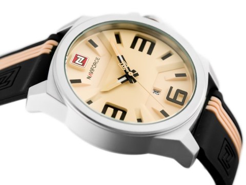 ZEGAREK MĘSKI NAVIFORCE - NF9098 (ZN045A) - BEIGE/BLACK ZEGAREK MĘSKI NAVIFORCE - NF9098 (ZN045A) - BEIGE/BLACK