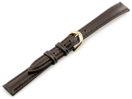 PASEK SKÓRZANY DO ZEGARKA - CASIO - CIEMNOBRĄZOWY/ZŁOTY II - 12MM