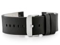 PASEK SKÓRZANY DO ZEGARKA W39 - CZARNY/BIAŁY 22MM