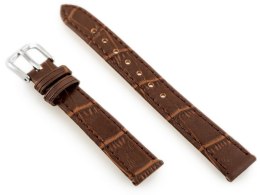 PASEK SKÓRZANY DO ZEGARKA W41 - CIEMNY BRĄZ - 14MM