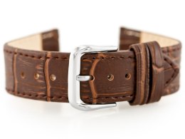 PASEK SKÓRZANY DO ZEGARKA W41 - CIEMNY BRĄZ - 22MM