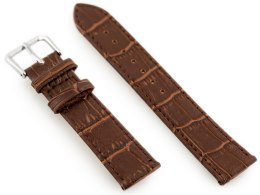 PASEK SKÓRZANY DO ZEGARKA W41 - CIEMNY BRĄZ - 22MM