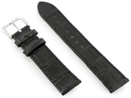 PASEK SKÓRZANY DO ZEGARKA W41 - CZARNY - 20MM