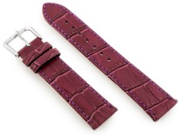 PASEK SKÓRZANY DO ZEGARKA W41 - FIOLETOWY - 22MM