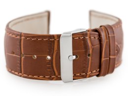 PASEK SKÓRZANY DO ZEGARKA W64 - BRĄZOWY - 24MM
