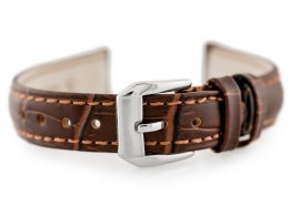 PASEK SKÓRZANY DO ZEGARKA W64 - CIEMNY BRĄZ - 14MM